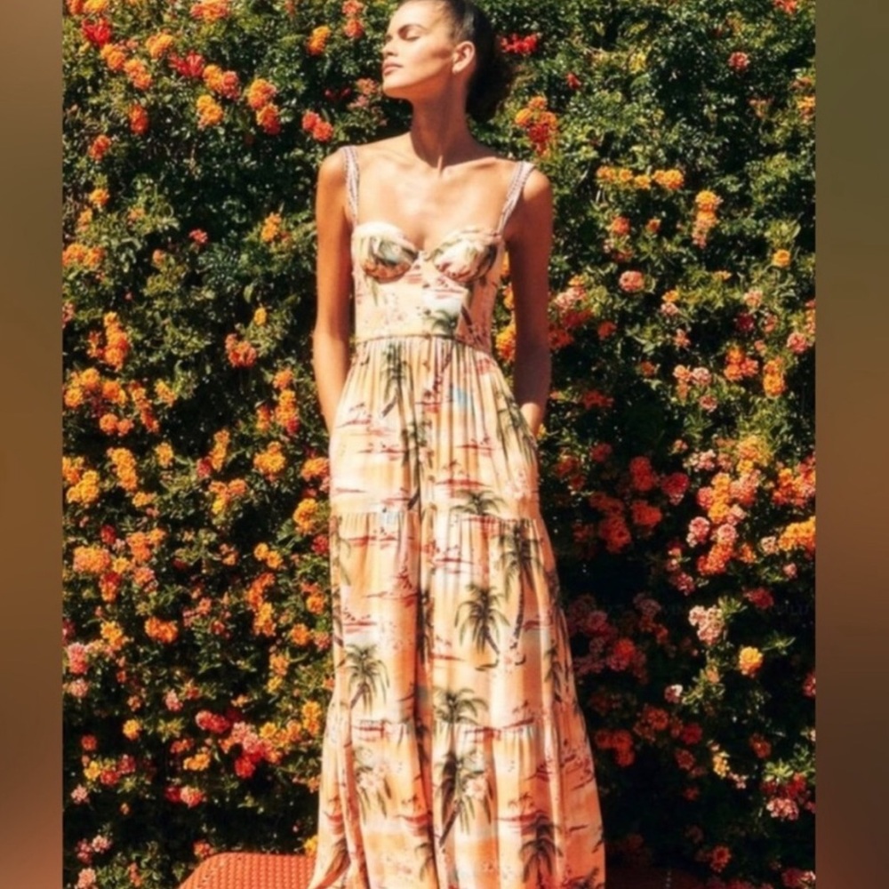 NWT Agua Bendita Dunna Luau Maxi Dress